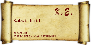 Kabai Emil névjegykártya